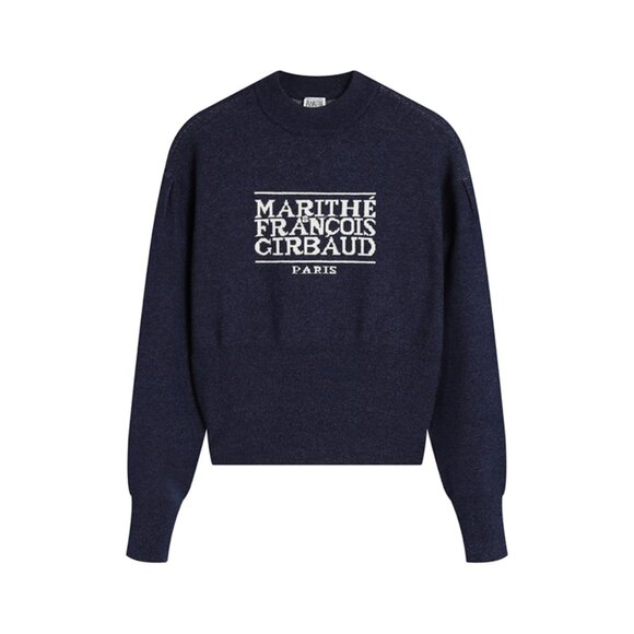 Marithe Francois Girbaud Knitted Sweater Navy Blue - Picture 1 of 8